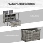 Ομάδα καθισμάτων Polyrattan για 4 άτομα, τραπεζαρία, σετ κήπου με μαξιλάρια, γκρι
