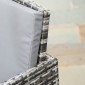 Ομάδα καθισμάτων Polyrattan για 4 άτομα, τραπεζαρία, σετ κήπου με μαξιλάρια, γκρι