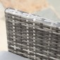 Ομάδα καθισμάτων Polyrattan για 4 άτομα, τραπεζαρία, σετ κήπου με μαξιλάρια, γκρι