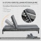 Ξαπλώστρα Polyrattan διπλή ξαπλώστρα ξαπλώστρα κήπου για 2 άτομα ξαπλώστρα χαλάρωσης πολυτελές σαλόνι 5 επιπέδων πλάτη μεταλλικό PE rattan γκρι 196 x 120 x 28 cm