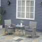 Σετ επίπλων κήπου Polyrattan, έπιπλα εξωτερικού χώρου σαλονιού για 2 άτομα, ομάδα καθισμάτων 3 τεμαχίων, 2 καρέκλες, μαξιλάρια τραπεζοκαθισμάτων, σαλόνι κήπου για κήπο, βεράντα, μπαλκόνι, γκρι