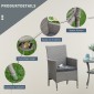 Σετ επίπλων κήπου Polyrattan, έπιπλα εξωτερικού χώρου σαλονιού για 2 άτομα, ομάδα καθισμάτων 3 τεμαχίων, 2 καρέκλες, μαξιλάρια τραπεζοκαθισμάτων, σαλόνι κήπου για κήπο, βεράντα, μπαλκόνι, γκρι