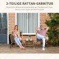 Σετ μπιστρό 3 τεμαχίων, αδιάβροχο, 1 βοηθητικό τραπέζι, 2 καρέκλες, 62 cm x 65 cm x 78 cm, άμμος + σκούρο γκρι