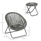 Σετ έπιπλα κήπου 3 τεμαχίων Rattan Look 2 καρέκλες 1 τραπέζι πτυσσόμενο γκρι