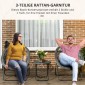 Σετ έπιπλα κήπου 3 τεμαχίων Rattan Look 2 καρέκλες 1 τραπέζι πτυσσόμενο γκρι