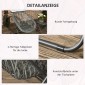 Σετ έπιπλα κήπου 3 τεμαχίων Rattan Look 2 καρέκλες 1 τραπέζι πτυσσόμενο γκρι