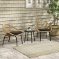 Σετ αυλής Rattan, σετ επίπλων κήπου, 2 πολυθρόνες & τραπέζι, κίτρινο