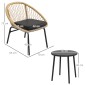 Σετ αυλής Rattan, σετ επίπλων κήπου, 2 πολυθρόνες & τραπέζι, κίτρινο