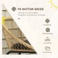 Σετ αυλής Rattan, σετ επίπλων κήπου, 2 πολυθρόνες & τραπέζι, κίτρινο