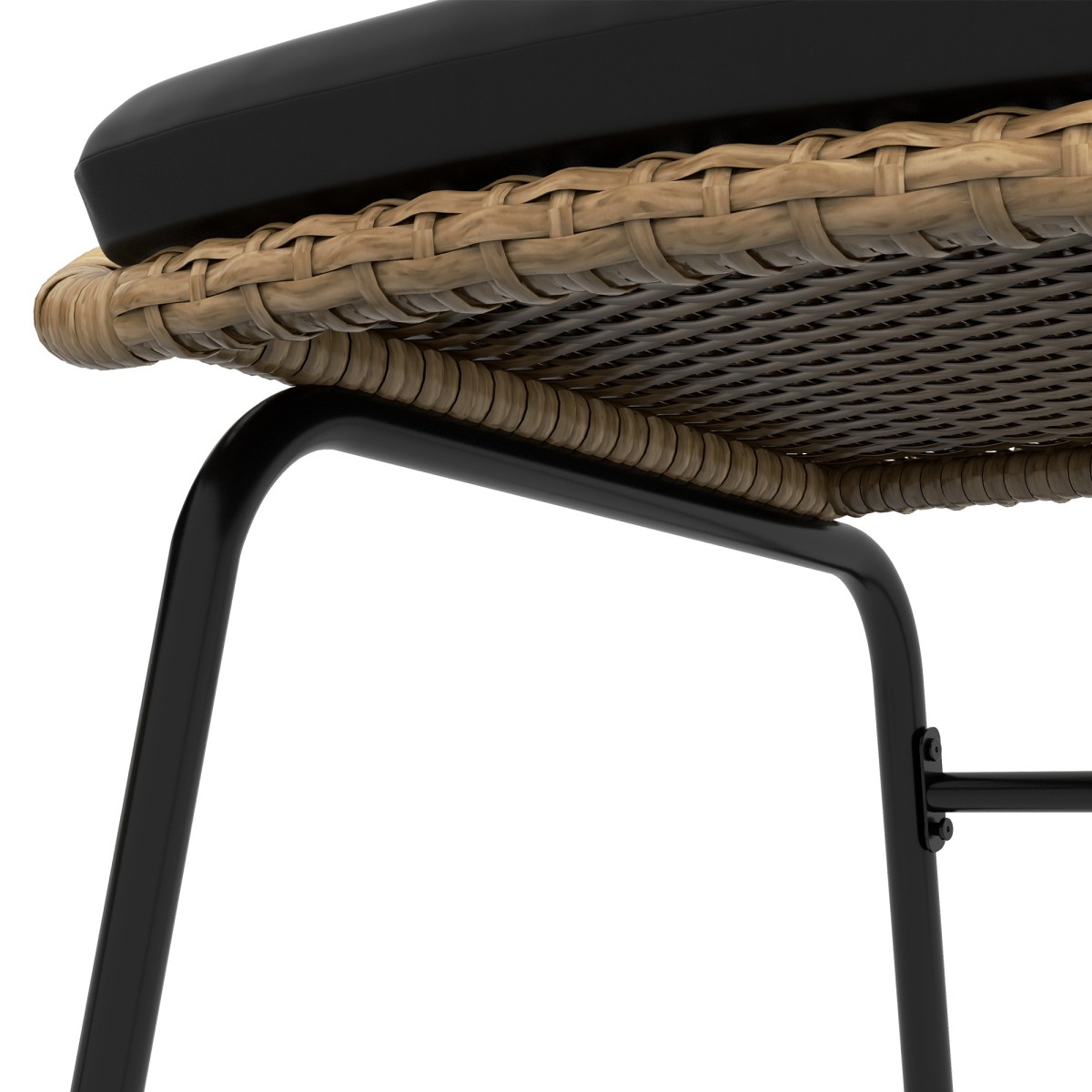 Σετ αυλής Rattan, σετ επίπλων κήπου, 2 πολυθρόνες & τραπέζι, κίτρινο