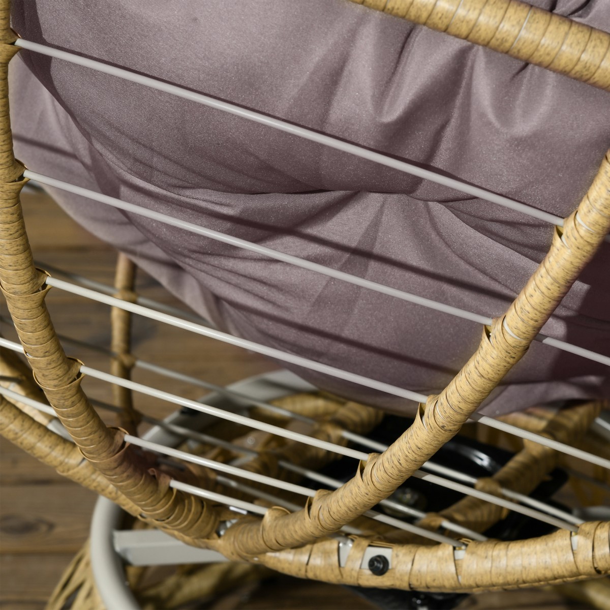 Σετ μπιστρό σετ μπαλκονιού Σετ αίθριο, ανθεκτικό στις καιρικές συνθήκες, αφαιρούμενα μαξιλάρια, 85 cm x 70 cm x 82 cm, φυσικό + ανοιχτό καφέ