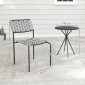 Σετ επίπλων κήπου Polyrattan, έπιπλα σαλονιού εξωτερικού χώρου για 2 άτομα, 3 τεμάχια, 2 καρέκλες, γκρι τραπέζι