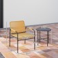 3 τεμ. Σετ μπιστρό Rattan, ομάδα καθιστικών, σετ κήπου με 2 καρέκλες κήπου, τραπεζάκι σαλονιού 54 x 66 x 76 cm κίτρινο