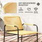 3 τεμ. Σετ μπιστρό Rattan, ομάδα καθιστικών, σετ κήπου με 2 καρέκλες κήπου, τραπεζάκι σαλονιού 54 x 66 x 76 cm κίτρινο