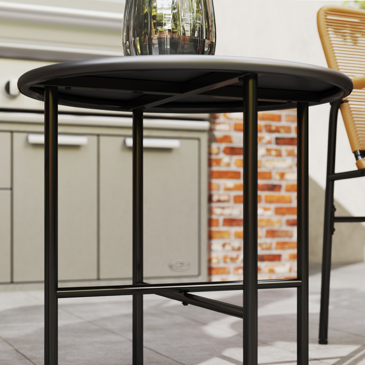 3 τεμ. Σετ μπιστρό Rattan, ομάδα καθιστικών, σετ κήπου με 2 καρέκλες κήπου, τραπεζάκι σαλονιού 54 x 66 x 76 cm κίτρινο
