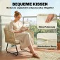 Σετ μπιστρό Rattan Σετ επίπλων κήπου FSC 3 τεμαχίων με 2 πολυθρόνες, ξύλινο τραπέζι με πηχάκια, χοντρά μαξιλάρια που πλένονται, ατσάλινο σκελετό