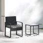 Σετ μπιστρό Rattan, σετ επίπλων κήπου 3 τεμαχίων με 2 καρέκλες κήπου, τραπεζάκι σαλονιού, αφαιρούμενα μαξιλάρια σκούρο γκρι
