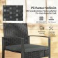Σετ μπιστρό Rattan, σετ επίπλων κήπου 3 τεμαχίων με 2 καρέκλες κήπου, τραπεζάκι σαλονιού, αφαιρούμενα μαξιλάρια σκούρο γκρι