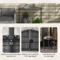 Τραπέζι μπαλκονιού, μισό στρογγυλό, polyrattan+metal, 100x50x74 cm, γκρι