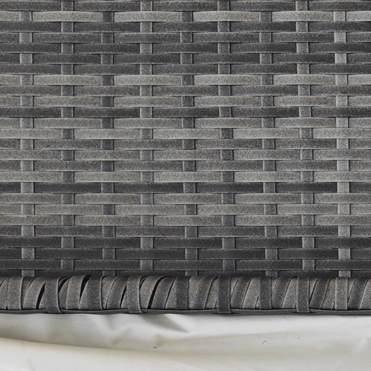 Τραπέζι μπαλκονιού, μισό στρογγυλό, polyrattan+metal, 100x50x74 cm, γκρι