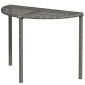 Τραπέζι μπαλκονιού, μισό στρογγυλό, polyrattan+metal, 100x50x74 cm, γκρι