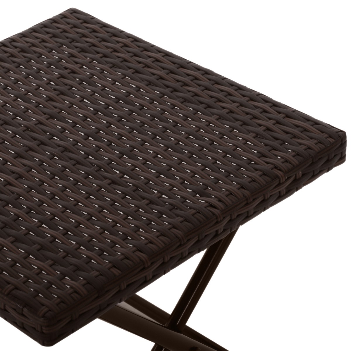 Βοηθητικό τραπέζι από polyrattan, πτυσσόμενο τραπεζάκι σαλονιού, τραπεζάκι σαλονιού, δίσκος, τραπέζι μπαλκονιού, τραπέζι κήπου, τραπεζάκι καναπέ, τραπεζάκι τσαγιού, έπιπλα κήπου, τραπέζι ρατάν για κήπο, βεράντα, μπαλκόνι, 40x40x40cm καφέ