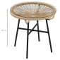 Τραπέζι κήπου από PE Rattan Style, ανθεκτικό στις καιρικές συνθήκες, 50cm x 50cm x 50cm Μπεζ