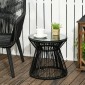 Τραπέζι κήπου PE Rattan Style Boho Weather Resistant 40cm x 40cm x 42cm Μαύρο