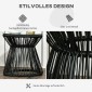 Τραπέζι κήπου PE Rattan Style Boho Weather Resistant 40cm x 40cm x 42cm Μαύρο