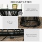 Τραπέζι κήπου PE Rattan Style Boho Weather Resistant 40cm x 40cm x 42cm Μαύρο