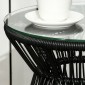Τραπέζι κήπου PE Rattan Style Boho Weather Resistant 40cm x 40cm x 42cm Μαύρο