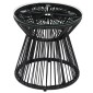 Τραπέζι κήπου PE Rattan Style Boho Weather Resistant 40cm x 40cm x 42cm Μαύρο