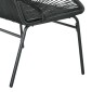 Rattansessel Relaxsessel im Boho-Stil, 132 cm x 72 cm x 83 cm, Schwarz