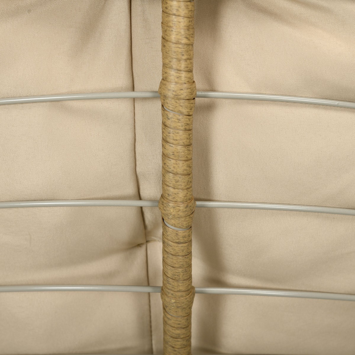 Ψάθινη καρέκλα Rattan Πολυθρόνα εξωτερικού χώρου Boho Style Ανθεκτική στις καιρικές συνθήκες 85cm x 70cm x 82cm Κρέμα + Φυσική