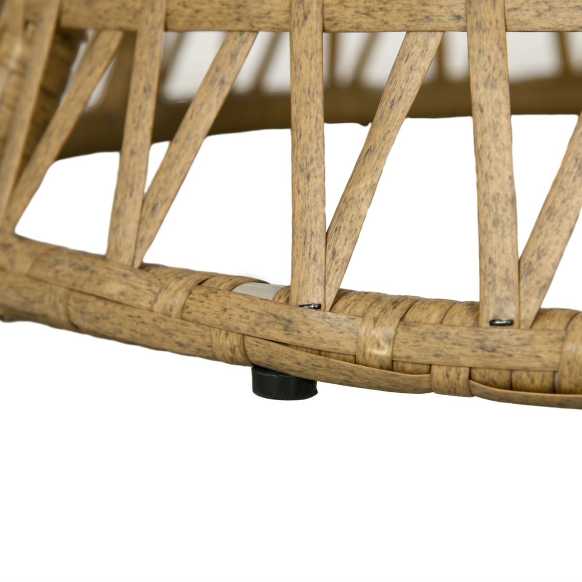 Ψάθινη καρέκλα Rattan Πολυθρόνα εξωτερικού χώρου Boho Style Ανθεκτική στις καιρικές συνθήκες 85cm x 70cm x 82cm Κρέμα + Φυσική