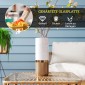 Τραπέζι κήπου Polyrattan, 65 x 65 x 43 cm, αδιάβροχο τετράγωνο βοηθητικό τραπέζι με γυάλινη επιφάνεια από φυσικό ξύλο