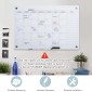 Whiteboard Calendar 90 x 60cm Wall Calendar with Pen Tray Dry Wipe Weekly Planner με 4 στυλό, Γόμα, Μηνιαίο Ημερολόγιο για Γραφείο Σχολική Κουζίνα Σπίτι