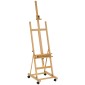 Καβαλέτο, Artist Easel, Ρυθμιζόμενο Ύψος, 4 Τροχοί, Φυσικό + Μαύρο