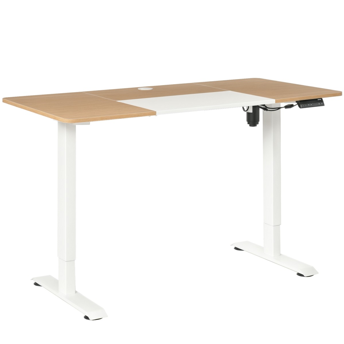 Ηλεκτρικό γραφείο ρυθμιζόμενο σε ύψος 140 x 70 cm Γραφείο υπολογιστή με 4 χειριστήρια μνήμης, επιτραπέζια επιφάνεια 4 τμημάτων, όρθιο τραπέζι με αντισύγκρουση, προστασία υπερθέρμανσης λευκό