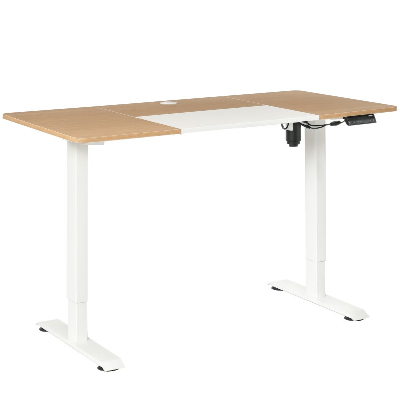 Ηλεκτρικό γραφείο ρυθμιζόμενο σε ύψος 140 x 70 cm Γραφείο υπολογιστή με 4 χειριστήρια μνήμης, επιτραπέζια επιφάνεια 4 τμημάτων, όρθιο τραπέζι με αντισύγκρουση, προστασία υπερθέρμανσης λευκό