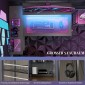 Γραφείο σε σχήμα L με LED, υποδοχές, USB, αναστρέψιμο γραφείο υπολογιστή με ράφι, 107 x 80 x 90 cm, μαύρο