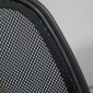 Καρέκλα σχεδίασης με υποπόδιο 5 τροχών ρυθμιζόμενο ύψος υφασμάτινο πλέγμα από ατσάλι μαύρο