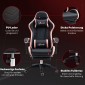 Καρέκλα γραφείου, καρέκλα gaming, 1 προσκέφαλο, 1 οσφυϊκό στήριγμα, ροζ + μαύρο