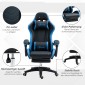 Καρέκλα γραφείου, καρέκλα gaming, 1 προσκέφαλο, 1 οσφυϊκό στήριγμα, μπλε + μαύρο