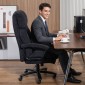 Executive καρέκλα εργονομική καρέκλα γραφείου έως 200 κιλά με βελούδινη εμφάνιση, ψηλή πλάτη, για γραφείο και οικιακό γραφείο μαύρο