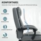 Καρέκλα γραφείου με λειτουργία μασάζ, καρέκλα γραφείου ρυθμιζόμενη καθ' ύψος με ανακλινόμενη πλάτη, με επένδυση, κυλιόμενη, γκρι
