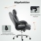 Executive Chair, 150kg Heavy Duty Big and Tall καρέκλα γραφείου Από δέρμα PU με επένδυση ελατηρίου, γκρι ανθρακί