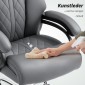 Executive Chair, 150kg Heavy Duty Big and Tall καρέκλα γραφείου Από δέρμα PU με επένδυση ελατηρίου, γκρι ανθρακί