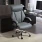 Executive Chair, 150kg Heavy Duty Big and Tall καρέκλα γραφείου Από δέρμα PU με επένδυση ελατηρίου, γκρι ανθρακί