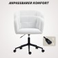 Καρέκλα γραφείου με επένδυση με βελούδινο κάλυμμα, σχέδιο μπανιέρας, καρέκλα γραφείου, ατσάλινη βάση, κρεμ + μαύρο